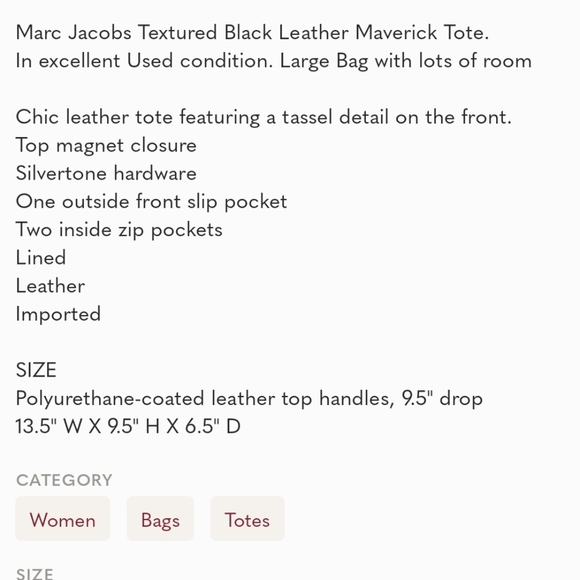 Marc Jacobs Maverick Tote Soft Black Pebbled Leather Large Bag 3 Sections EUC! - Picture 11 of 11